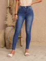 SHEIN LUNE High Waist Skinny Jeans