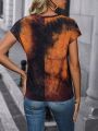 SHEIN LUNE Kink Detail Tie-Dye T-Shirt