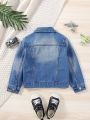 Little Boys' Medium Washed Distressed Denim Jacket