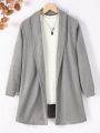 Teenage Boys' Solid Color Shawl Collar Long Coat