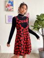 SHEIN Qutie Heart Print Dress Without Tee