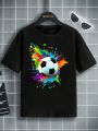 SHEIN Tween Boy Football Printed T-Shirt, Youth Size