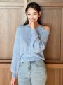 DAZY Cold Shoulder Cable Knit Sweater