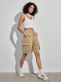 Forever 21 Slanted Pocket Workwear Shorts