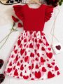 Teen Girls' Sweetheart Neckline Red Summer Dress