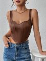 SHEIN Privé Irregular Hem Sweetheart Neckline Tank Top