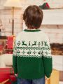 SHEIN Toddler Boys Christmas Pattern Sweater