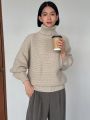 FRIFUL Women'S Turtleneck Batwing Sleeve Sweater