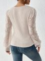 SHEIN Frenchy Women's Lace Long Sleeve Wrap Top