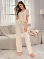 Women'S Lace Patchwork Casual Comfortable Pajama Set