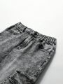 Young Boy Flap Pocket Side Cargo Jeans