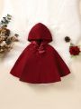 Baby Bow Front Hooded Cape Coat