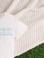 Baby Boy Shirred Detail Peter Pan Collar Top & Shorts