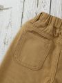 Baby Basic Casual Khaki Color Conic Jeans, Comfortable Fit