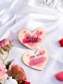 Newborn Baby Girl Valentine'S Day Love Heart Commemorative Birth Announcement Wooden Plaque