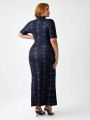 ILLY MACHINA AOP MID SLEEVE MAXI DRESS