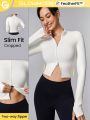 GLOWMODE FeatherFit™ Mock Neck Slimfit Crop Jacket