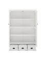 Storage Cabinet with Tempered Glass Doors Curio Cabinet with Adjustable Shelf Display Cabinet with Triple Drawers,White