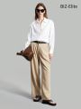 SHEIN BIZwear Ladies' Solid Color Commuter Shirt