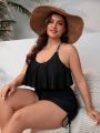 SHEIN Swim Vcay Plus Size Halter Neck Swimsuit Top