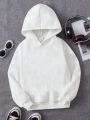 Teen Girl Slogan Graphic Drop Shoulder Hoodie