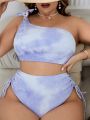 SHEIN Swim Basics Plus Size Tie-Dye Swimsuit Set