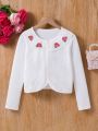 Girls' Fashionable Lace Panel Long Sleeve Jacket For Spring And Autumn