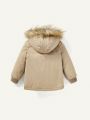 Cozy Cub Baby Boy Fuzzy Trim Fleece Lined Hooded Winter Coat