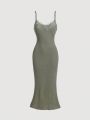 SHEIN MOD Contrast Lace Lettuce Trim Cami Dress