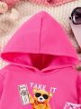 Baby Girls' Trendy Hooded Sweatshirt Dress Two Piece Outfit