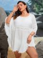 SHEIN Swim BohoFeel Plus Pompom Trim Cover Up