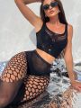 Set Of Sexy Fishnet Tops And Bottoms For Women