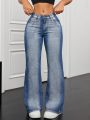 SHEIN ICON Washed Flared Jeans