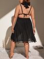 SHEIN Swim BohoFeel Plus Size Fringed Overlay Dress Cover Up