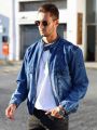 Manfinity EMRG Men's Stand Collar Denim Jacket