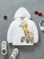 SHEIN Kids QTFun Young Boy Excavator Print Hoodie