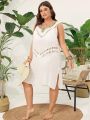 SHEIN Swim BohoFeel Plus Size Women's Hollow Out Sleeveless Cover Up Dress