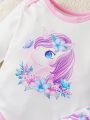 SHEIN Cute Unicorn, Butterfly & Floral Printed Casual Gift Set For Baby Girls