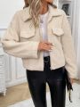 SHEIN Frenchy Women's Zip-up Plush Jacket