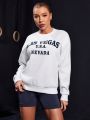 Letter Print Sports Sweatshirt