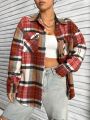 Plaid Print Drop Shoulder Shirt