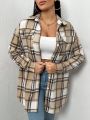 SHEIN SXY Women's Plaid Drop Shoulder Coat