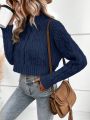 SHEIN Frenchy Solid Color Cable Knitted Sweater