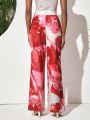 Eva Novielli Women'S Straight-Leg Pants With Big Floral Print