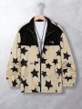 Manfinity Hypemode Men's Star Patterned Zip Up Hoodie With Kangaroo Pocket