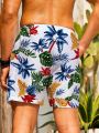 Men'S Beach Shorts With Leaf Print