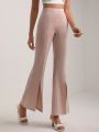 SIGLA KAYNAK High Waist Split Hem Flare Leg Pants