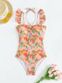 Floral Print One-Piece Swimsuit