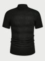 FeverCity Men's Stand Collar Short Sleeve Knitted Casual T-Shirt