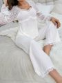 Lace Spliced Pajamas Set